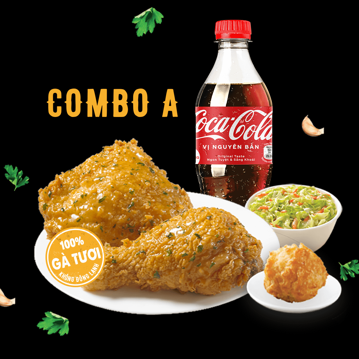 Combo A - Gà Sốt Bơ Tỏi & Thảo Mộc
